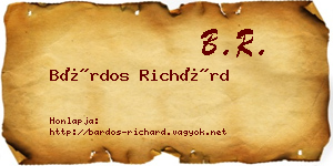 Bárdos Richárd névjegykártya